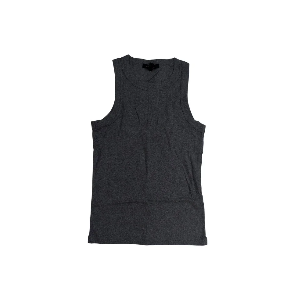Banana Republic Tank Top Mens Small Gray Ribbed Cotton Jersey Undershirt Stretch